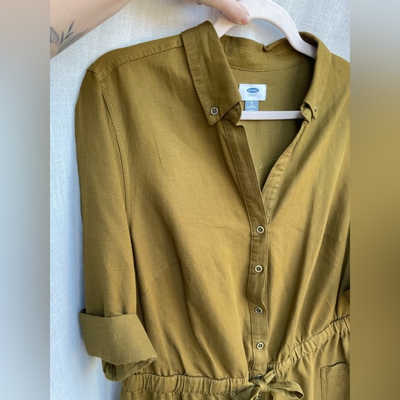 Like New Old Navy Cotton Rompe Adjustable Waist 6” Inseam Brown/Green Plus 1X - Picture 10 of 13